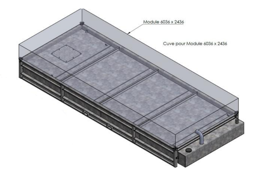 Une cuve 8,8m³ de récupération d'effluents